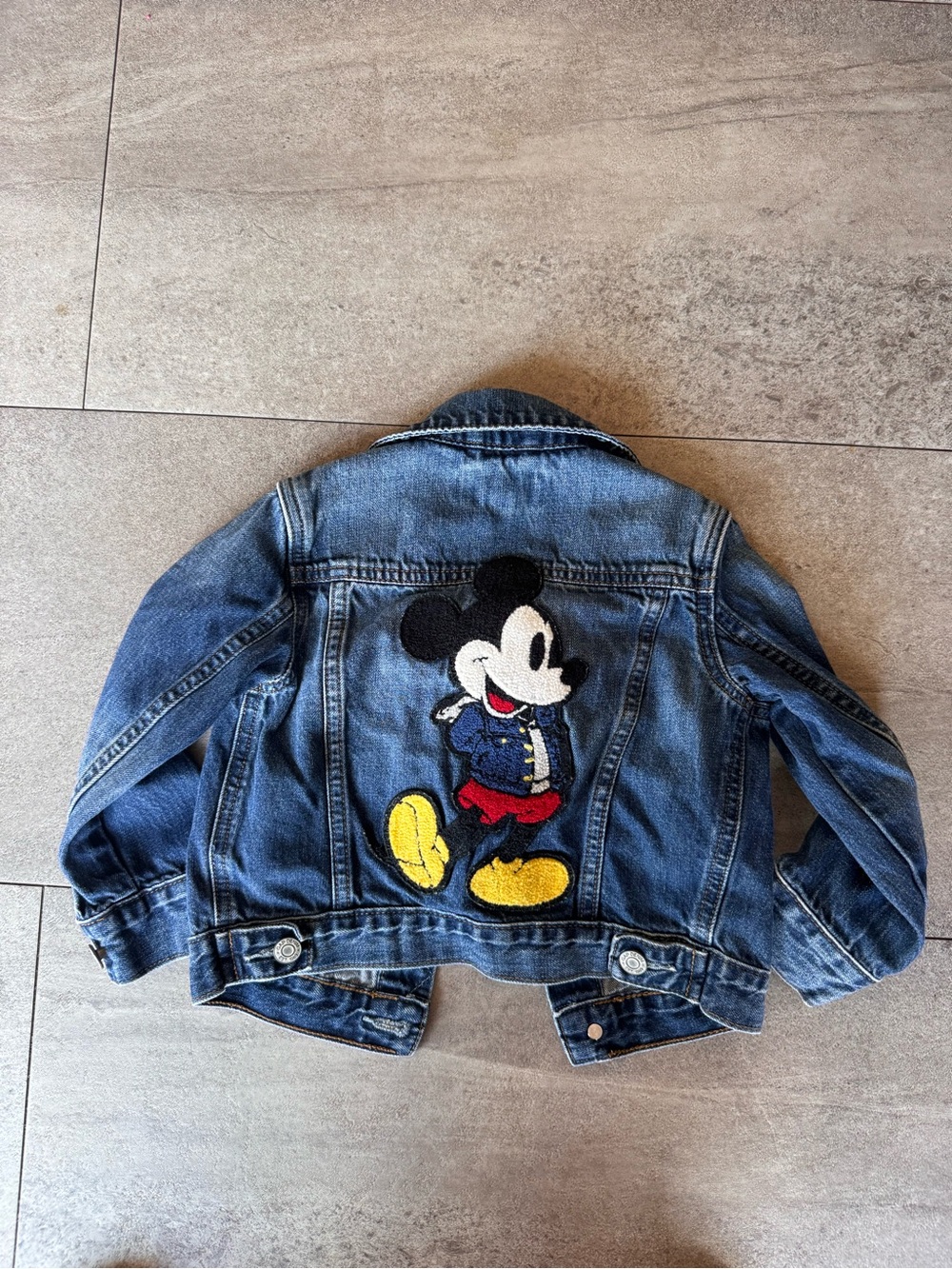 GAP Kids Denim Jacket with Mickey Patch - Blue, Yellow, Red, Black